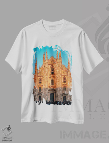 تیشرت طرح دار کلیسای جامع میلان II، مدیوم اثر جان بیلوس | فروشگاه ایماژ