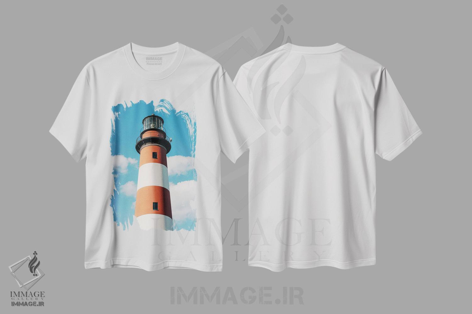 تیشرت طرح دار فانوس دریایی اساتیگ، تزئینی اثر جان بیلوس | immage.ir