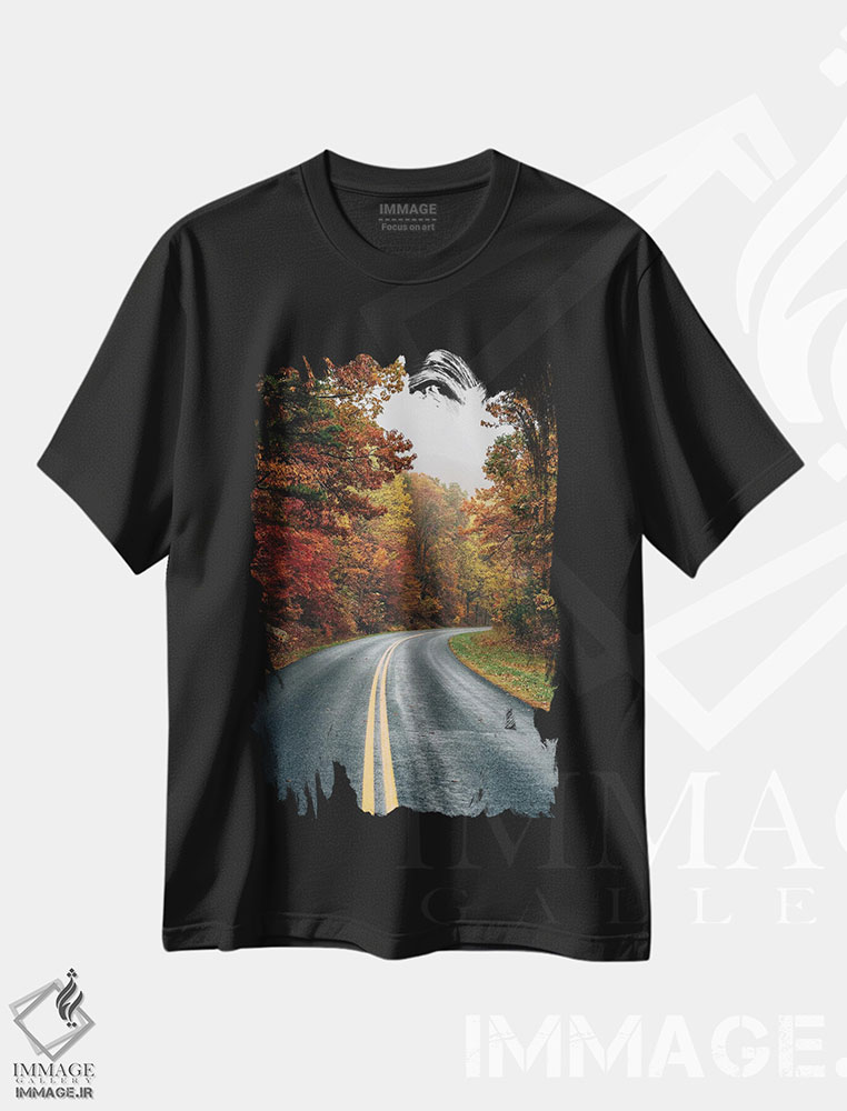 تیشرت طرح دار پاییز در بلو ریج، مدیوم اثر جان بیلوس | فروشگاه ایماژ