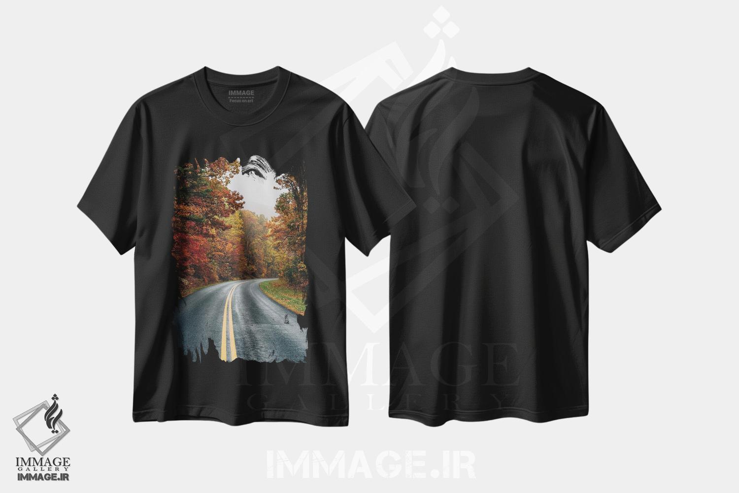 تیشرت طرح دار پاییز در بلو ریج، مدیوم اثر جان بیلوس | فروشگاه ایماژ