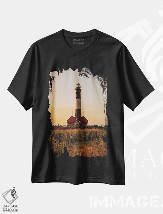 تیشرت طرح دار غروب جزیره فایر، تزئینی اثر جان بیلوس | immage.ir