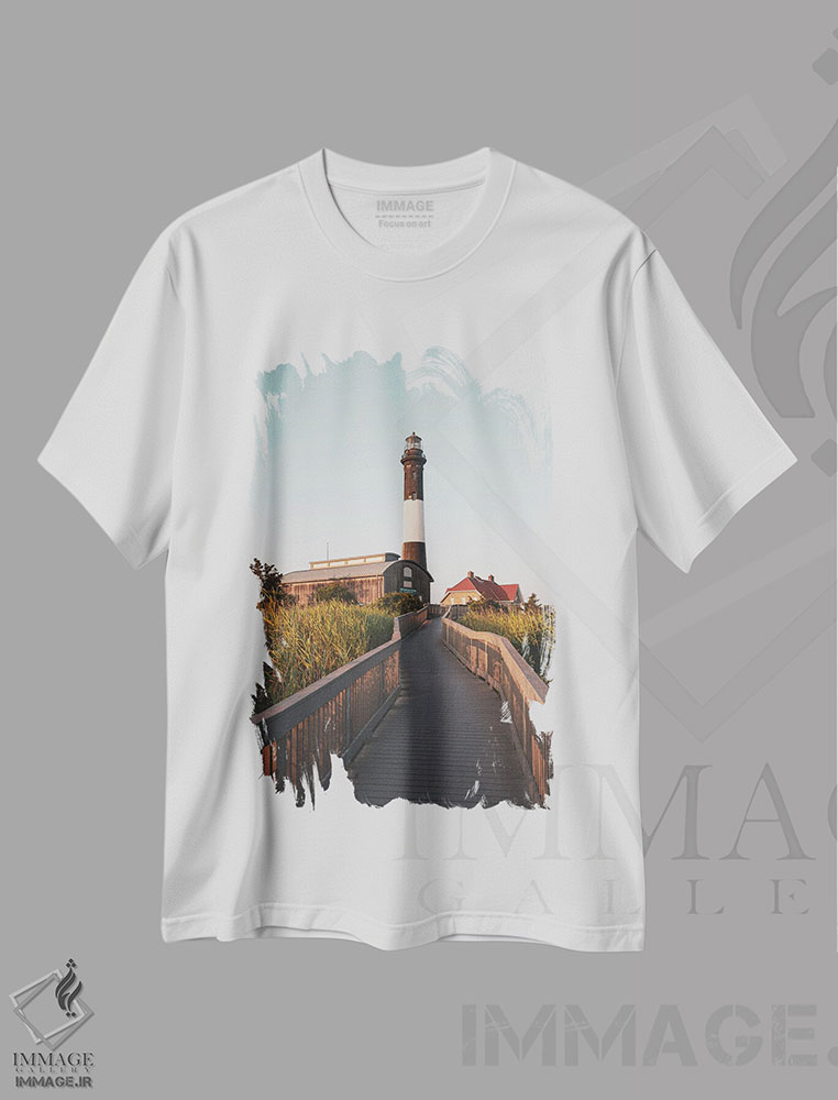 تیشرت طرح دار فانوس دریایی جزیره فایر، تزئینی اثر جان بیلوس | immage.ir