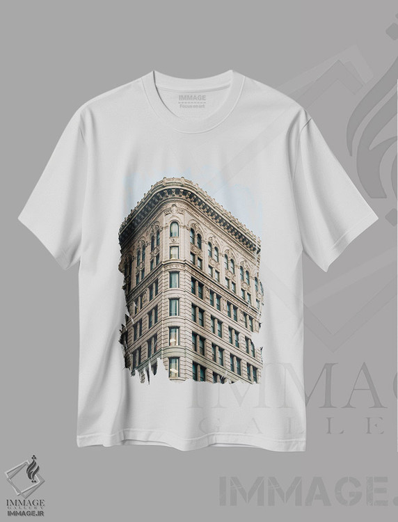 تیشرت طرح دار ساختمان فلت آیرون II، تزئینی اثر جان بیلوس | immage.ir