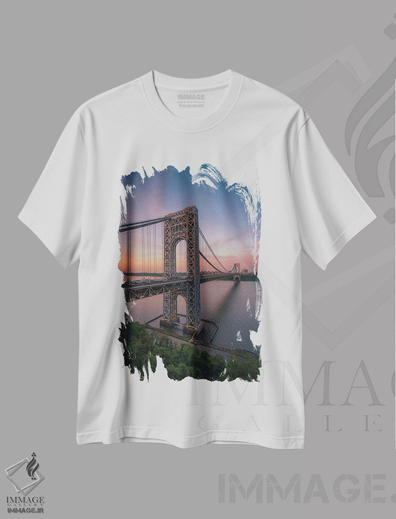 تیشرت طرح دار پل جورج واشنگتن، تزئینی اثر جان بیلوس | فروشگاه ایماژ