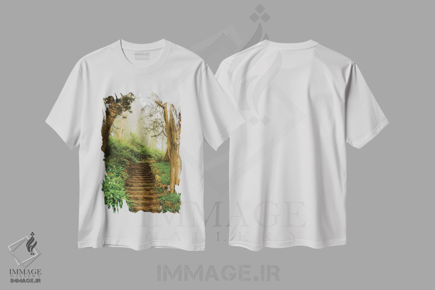تیشرت طرح دار Mount Davidson,مسیر مه آلود، کوه دیویدسون، مدیوم اثر جان بیلوس | immage.ir