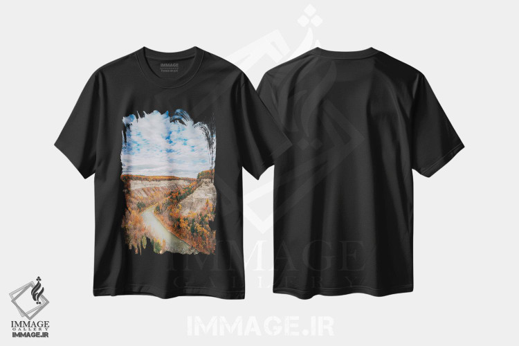 تیشرت طرح دار Letchworth,منظره دره، لتچورث، مدیوم اثر جان بیلوس | فروشگاه ایماژ