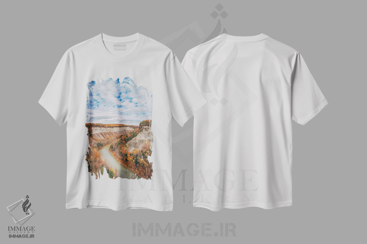 تیشرت طرح دار Letchworth,منظره دره، لتچورث، مدیوم اثر جان بیلوس | immage.ir