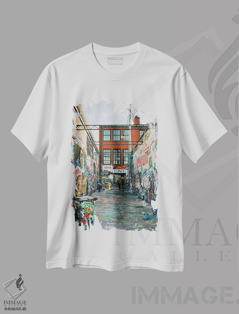 تیشرت طرح دار Baltimore,کوچه گرافیتی، بالتیمور، تزئینی اثر جان بیلوس | فروشگاه ایماژ