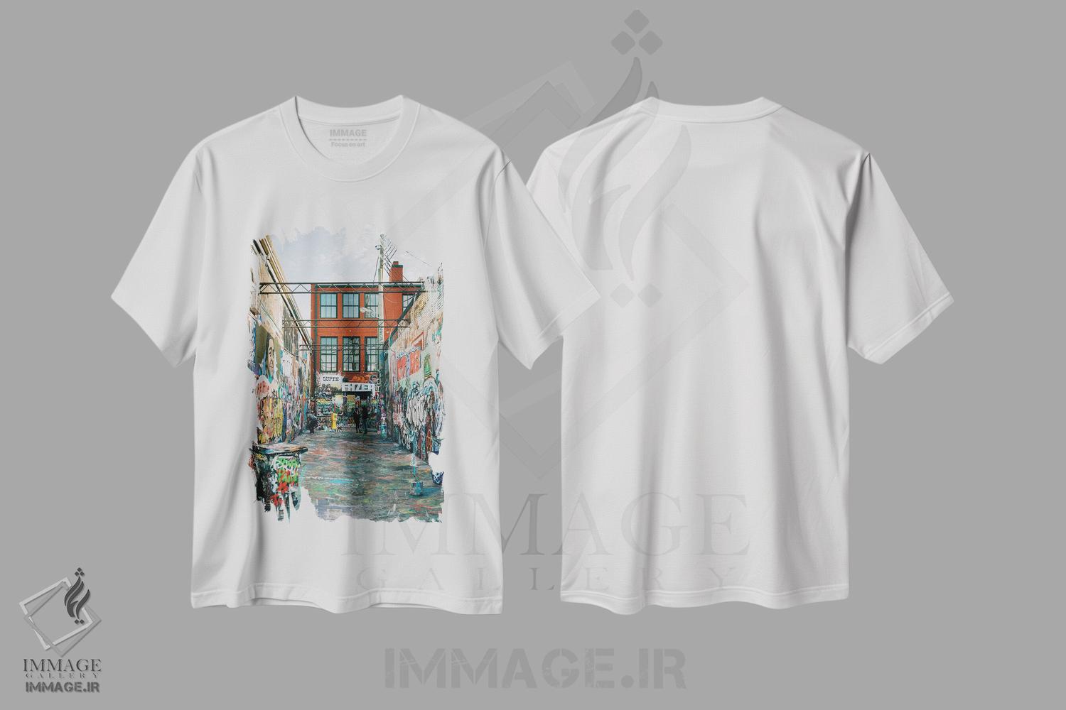 تیشرت طرح دار Baltimore,کوچه گرافیتی، بالتیمور، تزئینی اثر جان بیلوس | فروشگاه ایماژ