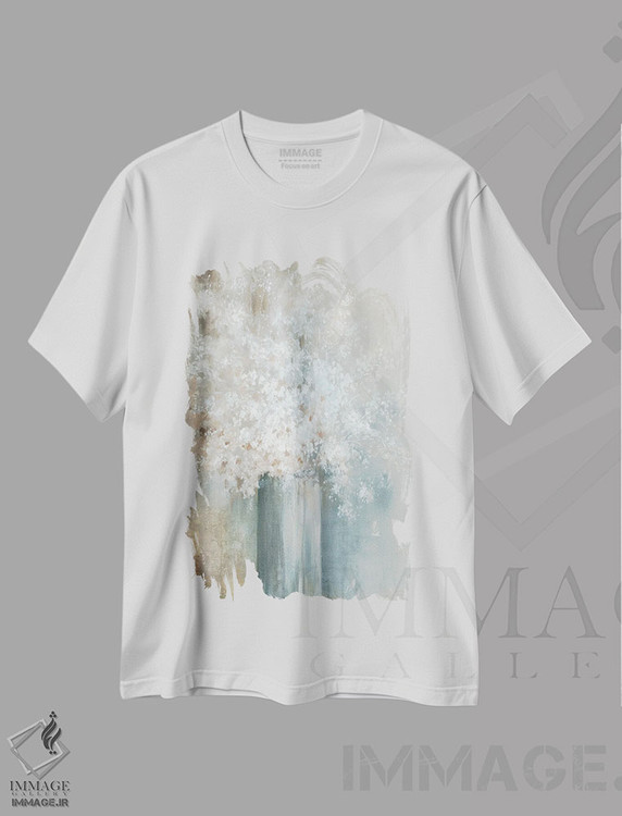 تیشرت طرح دار آواز دسته گل آبی، دکور معاصر اثر الکس بلک | فروشگاه ایماژ