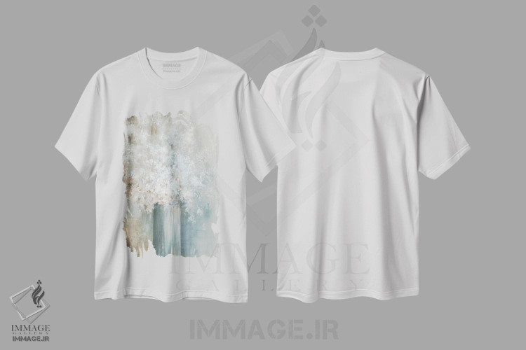 تیشرت طرح دار آواز دسته گل آبی، دکور معاصر اثر الکس بلک | فروشگاه ایماژ