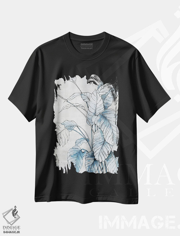 تیشرت طرح دار هارمونی آبی، دکور معاصر اثر الکس بلک | فروشگاه ایماژ