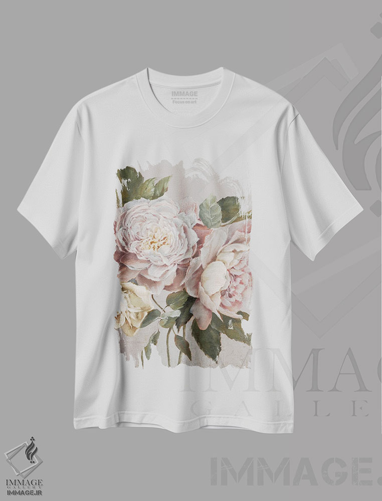 تیشرت طرح دار شکوفه باروک I، باروک اثر الکس بلک | immage.ir