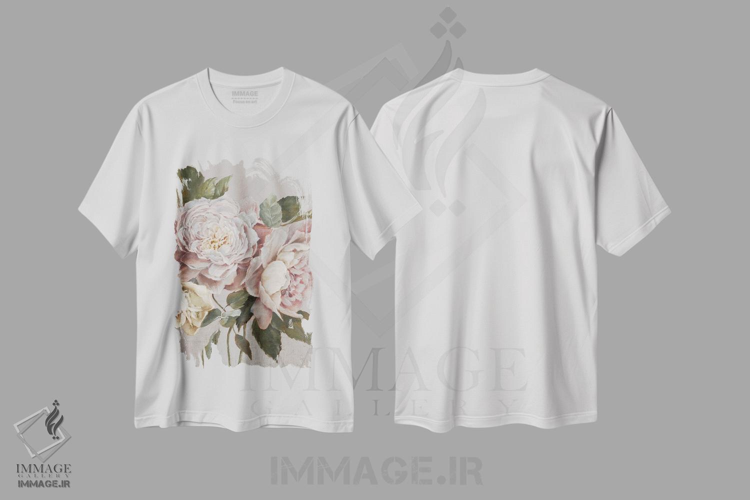 تیشرت طرح دار شکوفه باروک I، باروک اثر الکس بلک | immage.ir