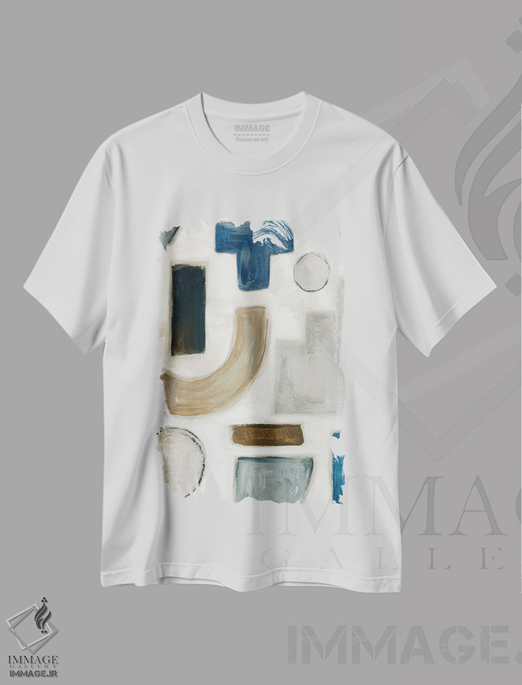 تیشرت طرح دار رقص رنگ آبی II، آبستره اثر الکس بلک | immage.ir