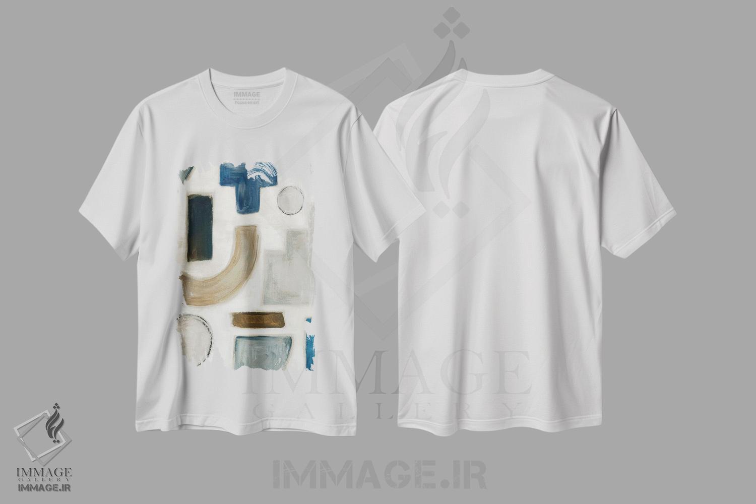 تیشرت طرح دار رقص رنگ آبی II، آبستره اثر الکس بلک | immage.ir