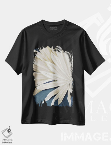 تیشرت طرح دار نخل خشک آبی I، دکور معاصر اثر الکس بلک | فروشگاه ایماژ