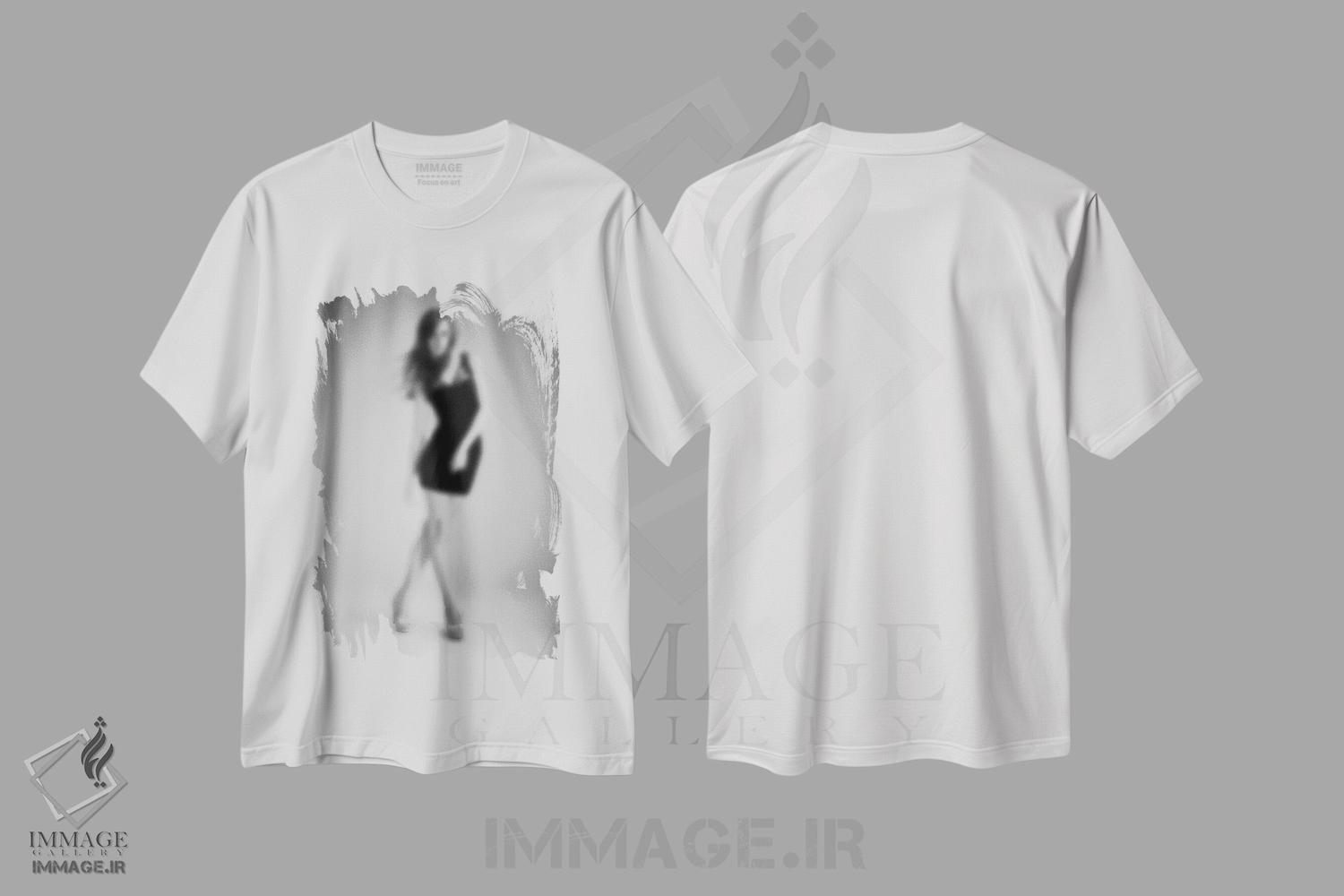 تیشرت طرح دار ظرافت محو، عکاسی سیاه و سفید اثر فایو بای فایو کالکتیو | فروشگاه ایماژ