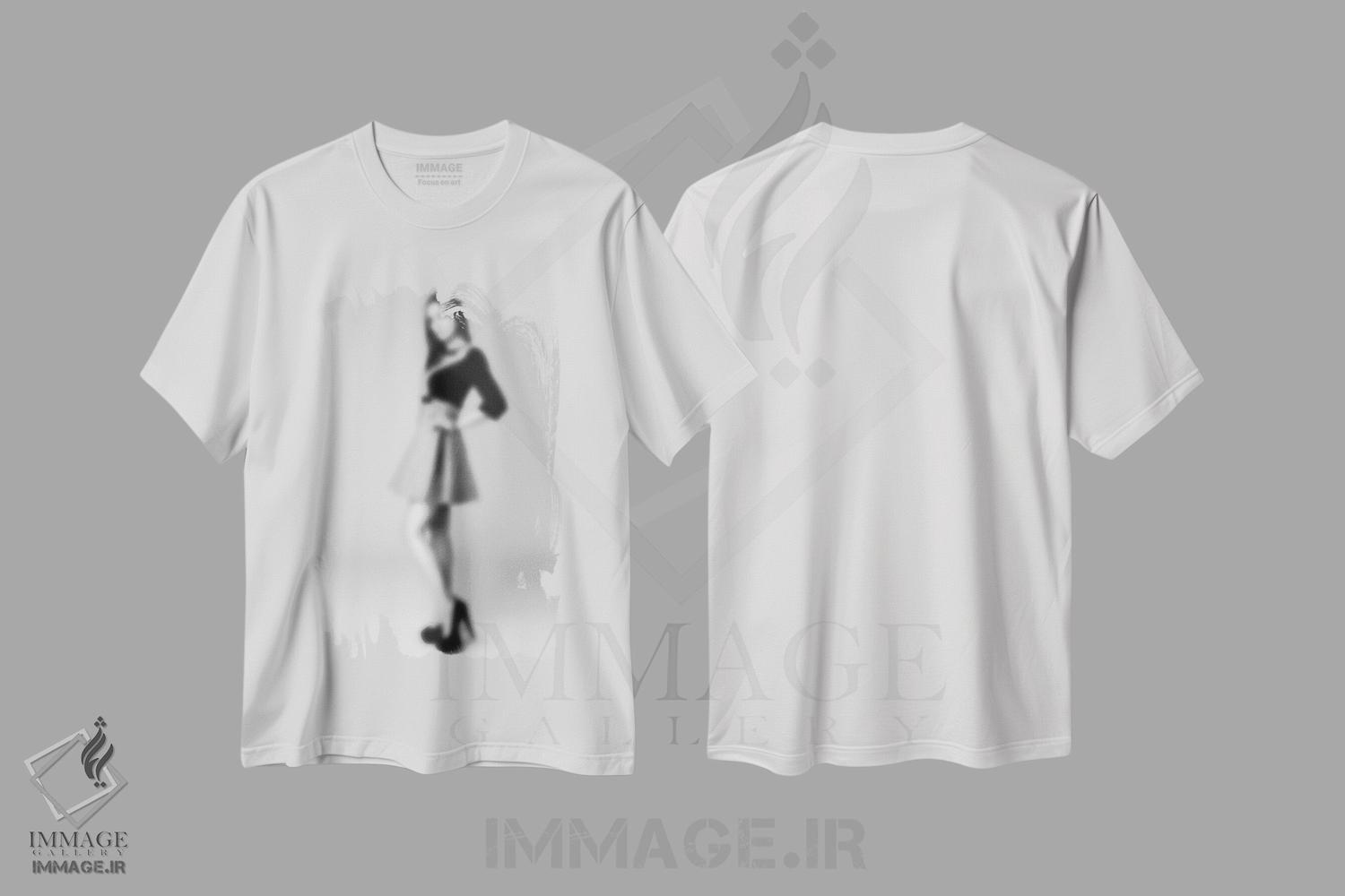 تیشرت طرح دار بیانکا محو، عکاسی سیاه و سفید اثر فایو بای فایو کالکتیو | immage.ir