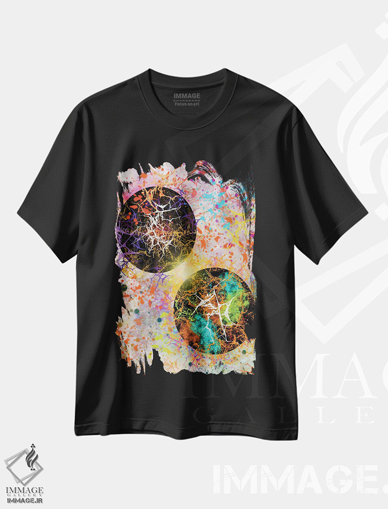 تیشرت طرح دار سیناپس، آبستره اثر جی.بلو استودیو | immage.ir