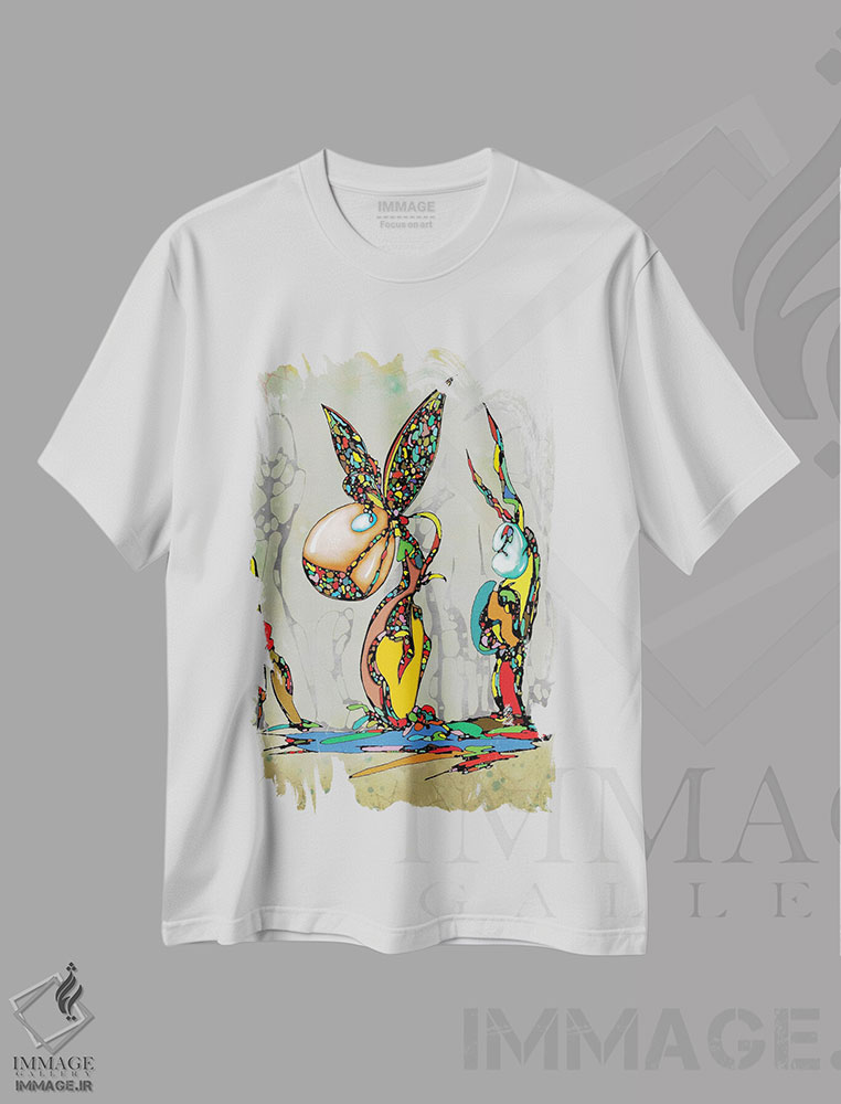 تیشرت طرح دار فاصله گذاری اجتماعی، آبستره اثر جی.بلو استودیو | immage.ir