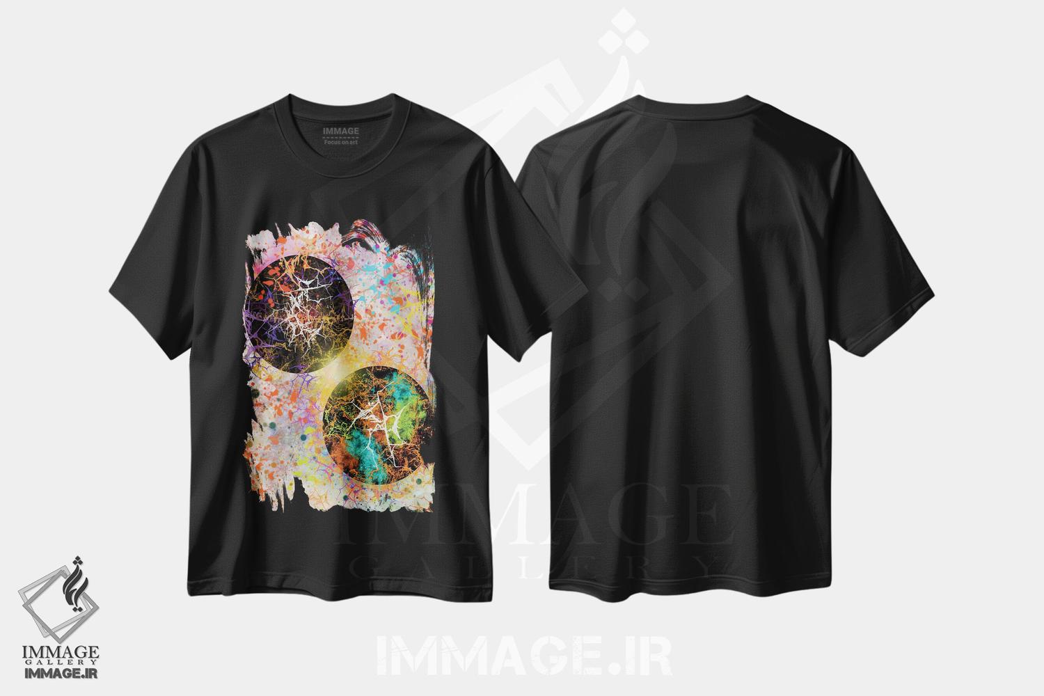 تیشرت طرح دار سیناپس، آبستره اثر جی.بلو استودیو | immage.ir