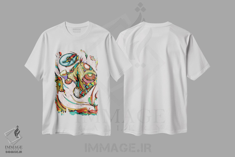 تیشرت طرح دار چهرهٔ هزاران، آبستره اثر جی.بلو استودیو | فروشگاه ایماژ