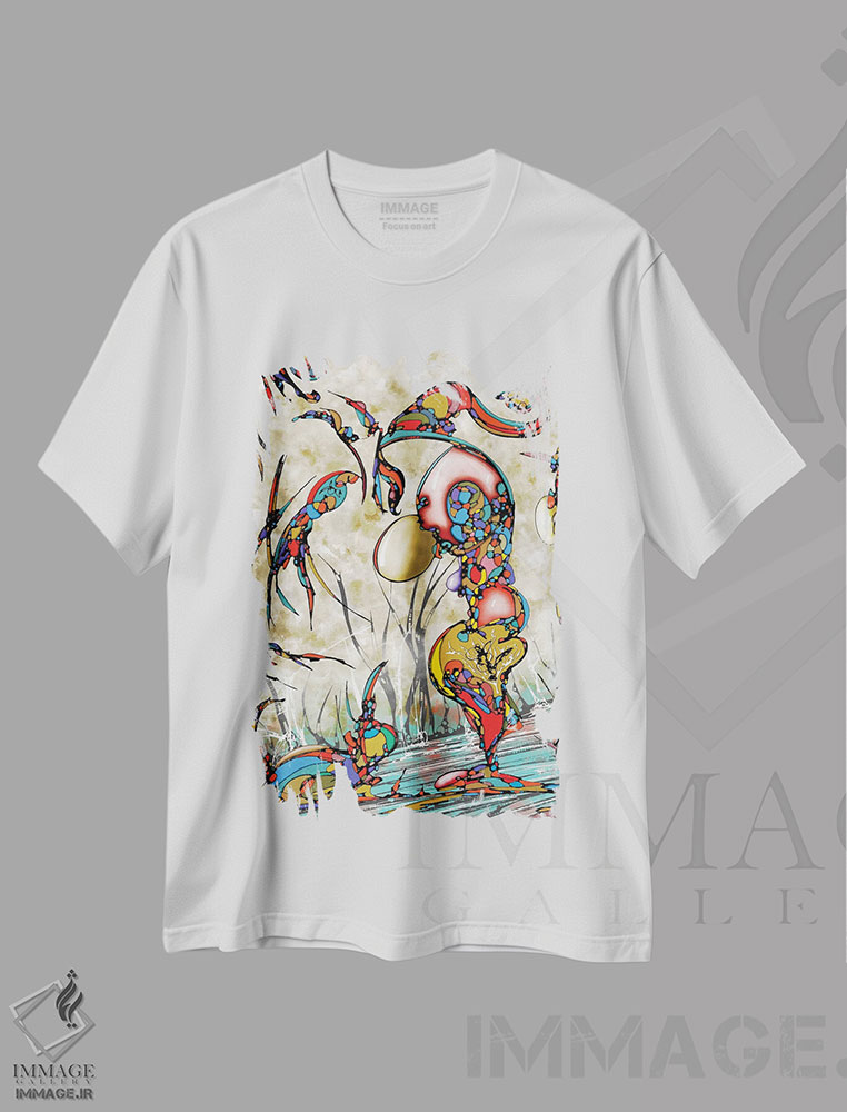 تیشرت طرح دار جنگل، آبستره اثر جی.بلو استودیو | فروشگاه ایماژ