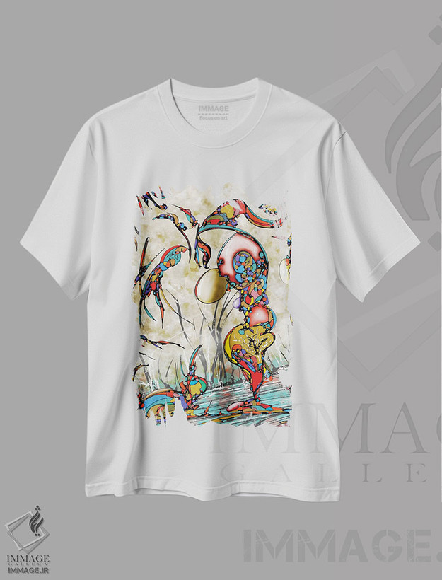 تیشرت طرح دار جنگل، آبستره اثر جی.بلو استودیو | فروشگاه ایماژ