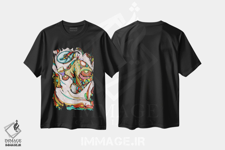 تیشرت طرح دار چهرهٔ هزاران، آبستره اثر جی.بلو استودیو | immage.ir