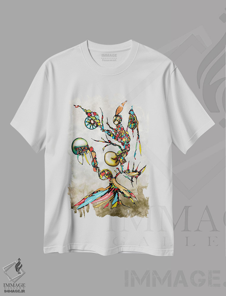 تیشرت طرح دار درخت خرد اثر جی.بلو استودیو | immage.ir
