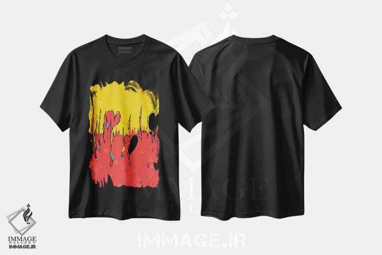 تیشرت طرح دار ضرب آهنگ، آبستره اثر جی.بلو استودیو | فروشگاه ایماژ