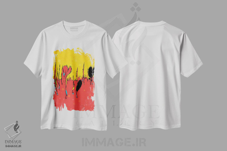 تیشرت طرح دار ضرب آهنگ، آبستره اثر جی.بلو استودیو | immage.ir