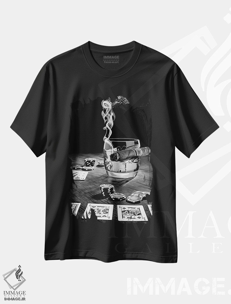 تیشرت طرح دار پس از ساعت ها XI، هنر فاخر معاصر اثر جی.بلو استودیو | فروشگاه ایماژ