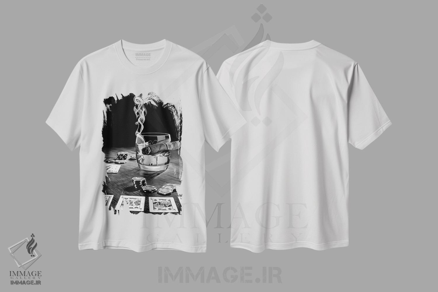 تیشرت طرح دار پس از ساعت ها XI، هنر فاخر معاصر اثر جی.بلو استودیو | immage.ir
