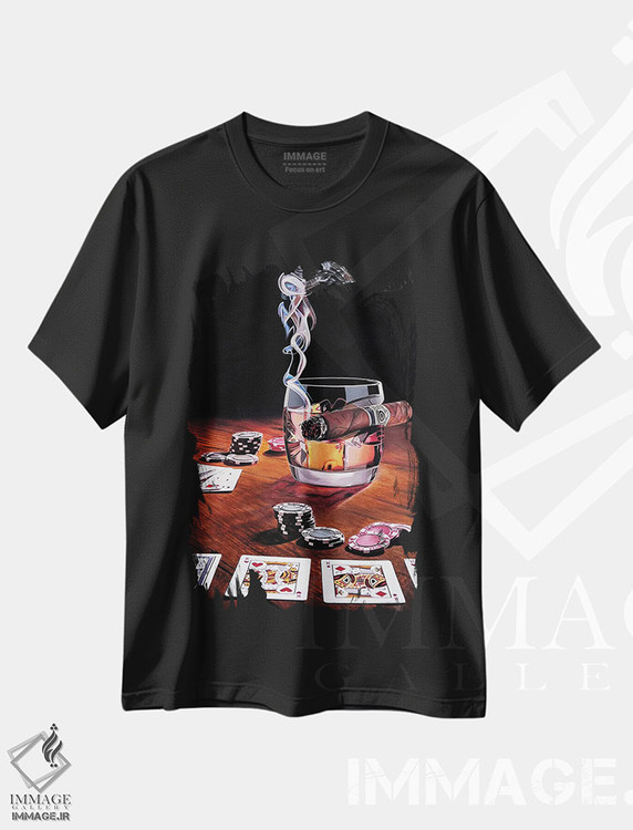 تیشرت طرح دار پس از ساعت ها XI، هنر فاخر معاصر اثر جی.بلو استودیو | immage.ir