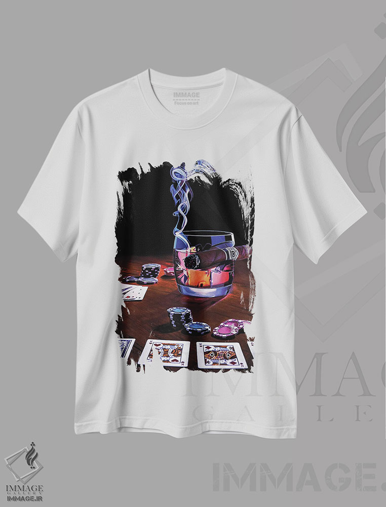 تیشرت طرح دار پس از ساعت ها XII، هنر فاخر معاصر اثر جی.بلو استودیو | immage.ir
