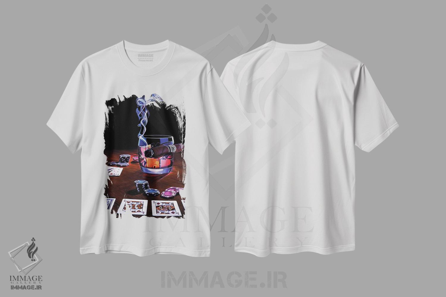 تیشرت طرح دار پس از ساعت ها XII، هنر فاخر معاصر اثر جی.بلو استودیو | immage.ir