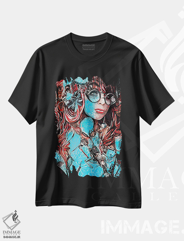 تیشرت طرح دار لب های قرمز، مدیوم اثر جی.بلو استودیو | immage.ir