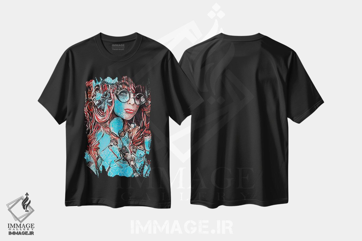 تیشرت طرح دار لب های قرمز، مدیوم اثر جی.بلو استودیو | immage.ir