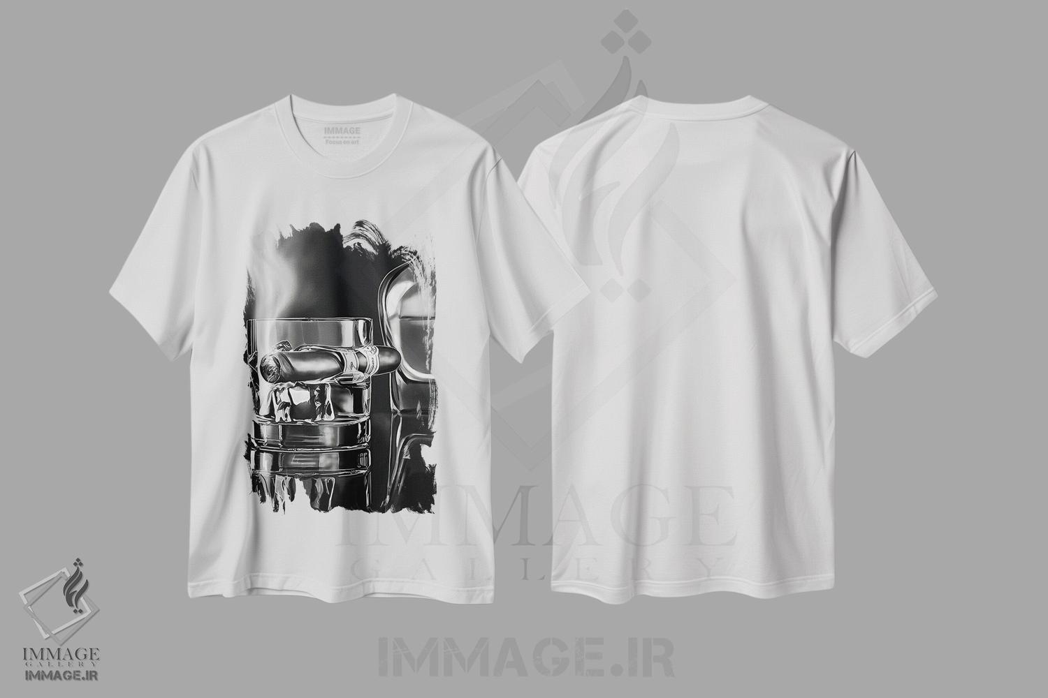 تیشرت طرح دار یک روز دیگر، هنر تزئینی سیاه و سفید اثر جی.بلو استودیو | فروشگاه ایماژ