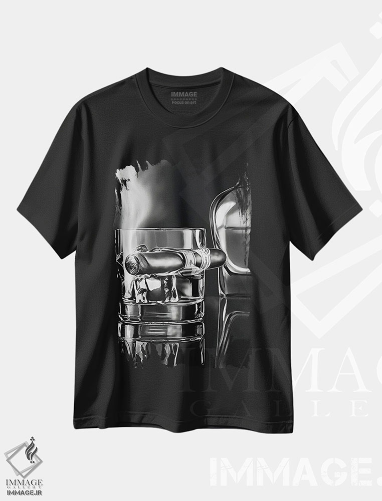 تیشرت طرح دار یک روز دیگر، هنر تزئینی سیاه و سفید اثر جی.بلو استودیو | immage.ir