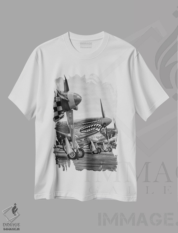 تیشرت طرح دار پرواز به سوی آسمان، هنر تزئینی سیاه و سفید اثر جی.بلو استودیو | immage.ir