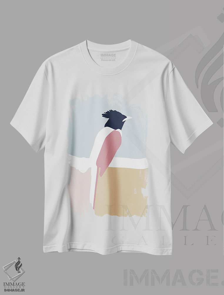 تیشرت طرح دار پرنده، تزئینی اثر بلک پرینتس | immage.ir
