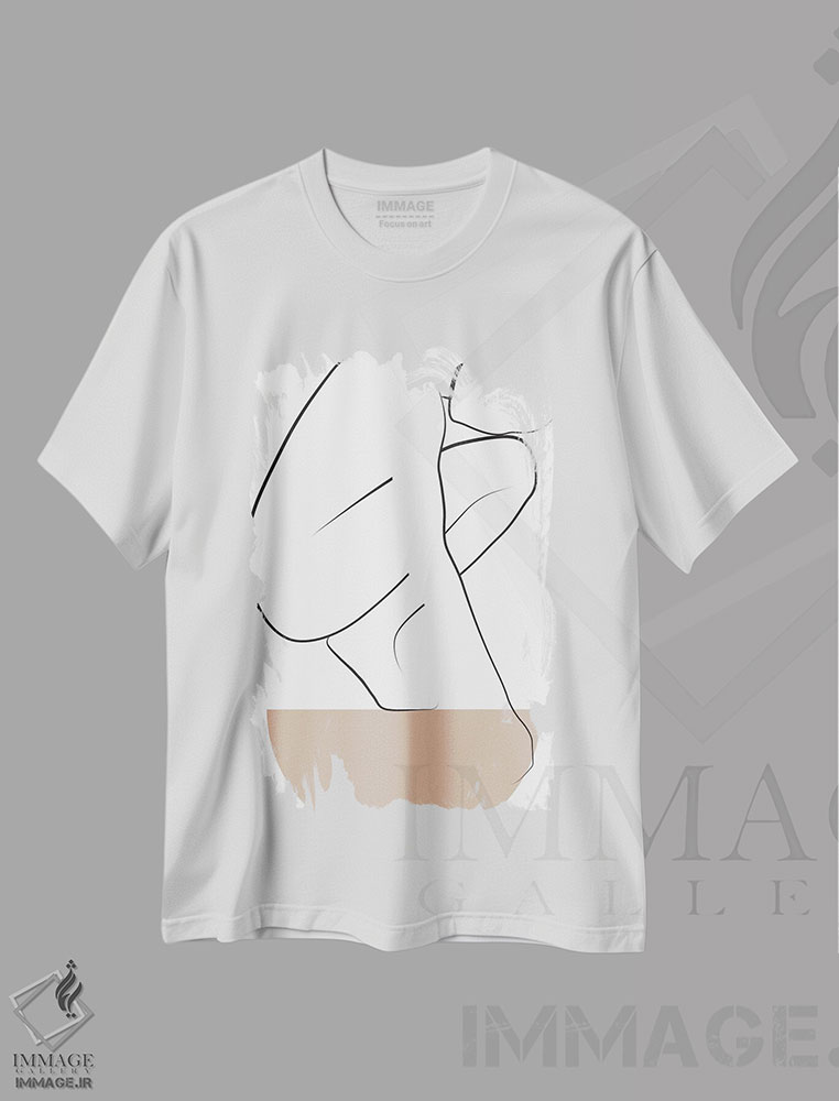 تیشرت طرح دار تعادل، تزئینی اثر بلک پرینتس | فروشگاه ایماژ