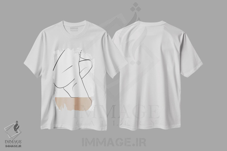 تیشرت طرح دار تعادل، تزئینی اثر بلک پرینتس | فروشگاه ایماژ