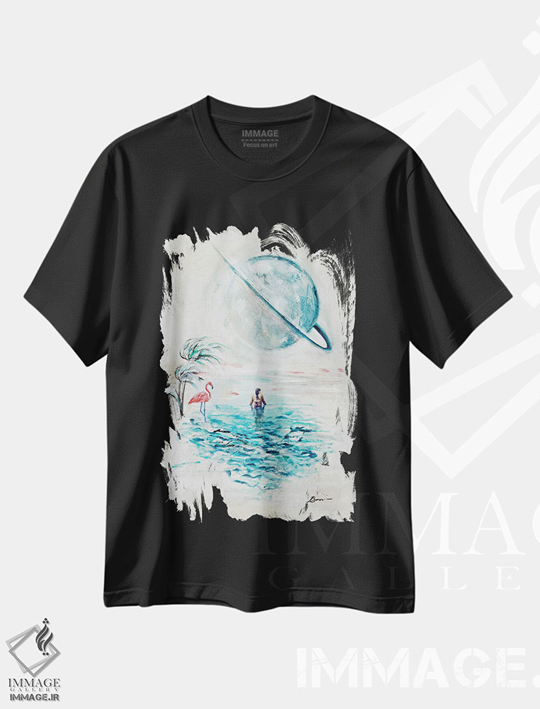 تیشرت طرح دار رویای میانه قرن IX، دکور معاصر اثر آنجلا بیسون | immage.ir