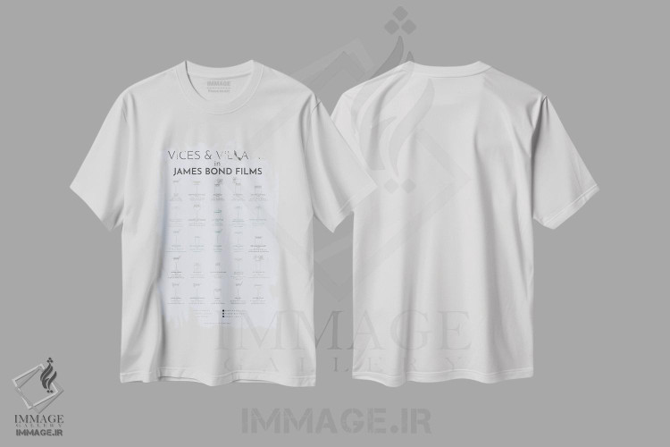 تیشرت طرح دار شرارت ها و شرورها در فیلم های جیمز باند، هنر دیجیتال اثر بیبلیوتوگرافی | immage.ir