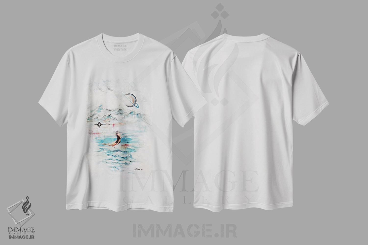 تیشرت طرح دار رویای میانه قرن X، دکور معاصر اثر آنجلا بیسون | immage.ir