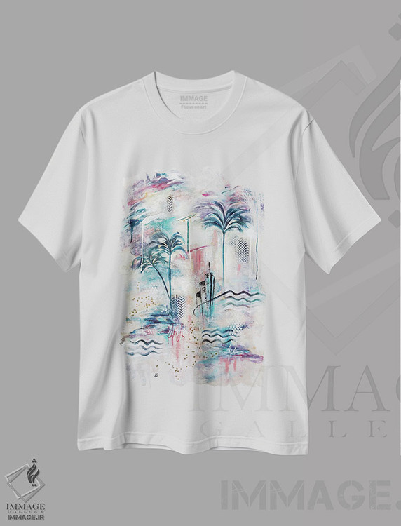 تیشرت طرح دار کوکومو V دکو هنری استوایی، آبستره اثر آنجلا بیسون | immage.ir